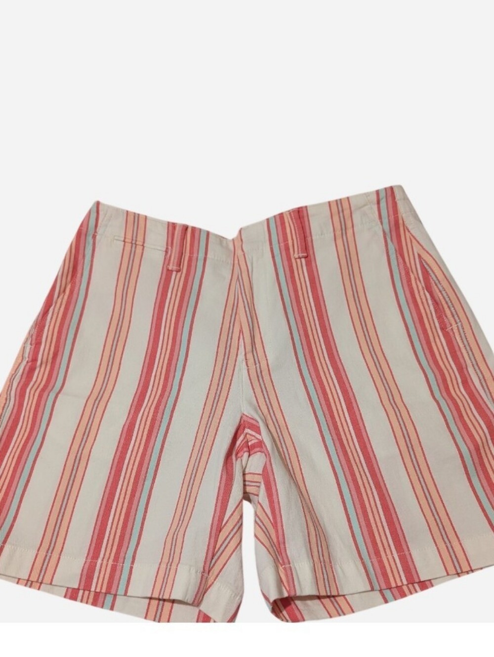 Pre-owned Lands' End Pink and White Striped Women's Shorts